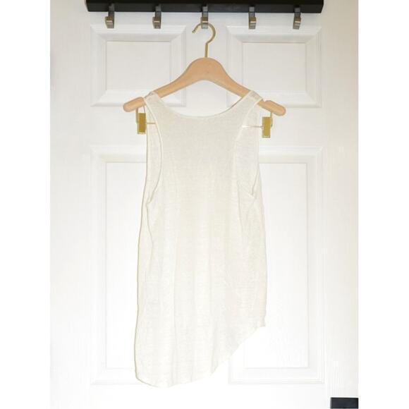 Are You Am I - Ludi Semi Sheer Linen Tank Top in White / Size XS/S - Picture 2 of 5
